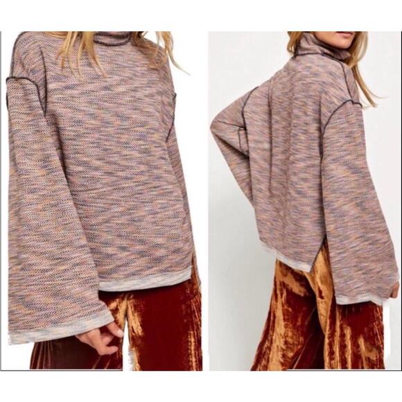 We  the Free Women Oversized Turtleneck Sweater  “Autumn Pearl “  Sz. Lrg NWT - Picture 2 of 9